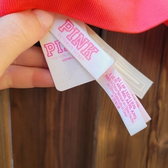 NWT Victoria's Secret Pink bralette XS coral pink floral lace vneck - Picture 8 of 10